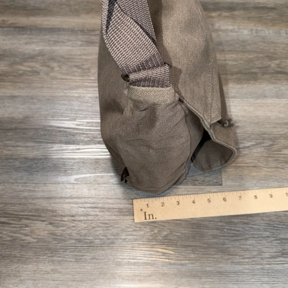 Brown Coffee-Themed Cotton Canvas Messenger Bag w/CIC Patch